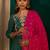 Green silk blend embroidered kurta set