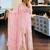 Baby-pink faux georgette embroidered sharara set