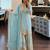 Light-blue faux georgette embroidered sharara set