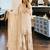 Beige georgette embroidered sharara set