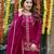 Rani-pink silk blend embroidered sharara set