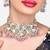 Gold plated white kundan studded lavender purple beaded choker necklace set with earrings for women