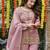 Pink silk blend embroidered sharara set