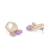 Gold plated white kundan studded lavender purple beaded choker necklace set with earrings for women