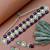 Gold plated pink & wine beaded kundan choker necklace set with matching drop earrings for women