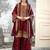 Wine silk blend embroidered sharara set