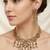 Antique gold plated peacock motif multicolor stone studded temple choker necklace set with matching jhumka