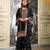 Black silk blend embroidered sharara set