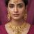 Gold plated pink & green meenakari ethnic hasli necklace set with earrings and maang tikka for women