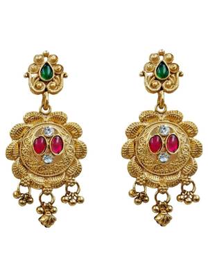 Gold plated pink & green meenakari ethnic hasli necklace set with earrings and maang tikka for women 2