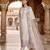 White silk blend embroidered kurta set