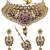 Antique gold plated peacock choker necklace set with earrings & maang tikka