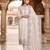 White silk blend embroidered kurta set