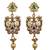 Antique gold plated peacock choker necklace set with earrings & maang tikka