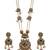 Antique gold plated peacock motif rani haar long necklace set with matching drop earrings for women & brides
