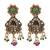 Antique gold plated peacock motif rani haar long necklace set with matching drop earrings for women & brides