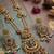 Antique gold plated peacock motif rani haar long necklace set with matching drop earrings for women & brides