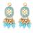 Gold plated pastel multicolor beaded kundan meenakari choker necklace set with matching drop earrings for women & girls