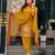 Dark-yellow faux georgette embroidered salwar kameez