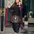 Black faux georgette embroidered salwar kameez