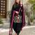 Black faux georgette embroidered salwar kameez