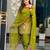 Olive faux georgette embroidered salwar kameez