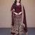 Wine faux georgette embroidered salwar kameez