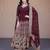 Wine faux georgette embroidered salwar kameez