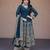Teal faux georgette embroidered salwar kameez