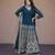 Teal faux georgette embroidered salwar kameez