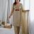 Beige faux georgette embroidered salwar kameez