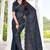 navy blue digital print satin two tone satin saree for women