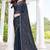 navy blue digital print satin two tone satin saree for women