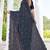 navy blue digital print satin two tone satin saree for women