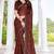 brown digital print satin two tone satin saree for women