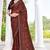 brown digital print satin two tone satin saree for women
