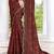 brown digital print satin two tone satin saree for women