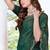 dark green digital print satin two tone satin saree for women