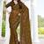 mustard digital print satin two tone satin saree for women