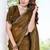 mustard digital print satin two tone satin saree for women