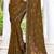 mustard digital print satin two tone satin saree for women