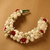 Traditional Mogra Gajra hair accessory with Red Roses & Gold Accents