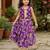 Purple cotton sleeveless floral print lehenga choli set