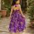 Purple cotton sleeveless floral print lehenga choli set