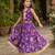 Purple cotton sleeveless floral print lehenga choli set