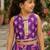 Purple cotton sleeveless floral print lehenga choli set