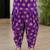 Purple pure cotton floral print sleeveless square neck dhoti and kurta set