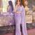 purple pure georgette embellished sequinned party wear saree