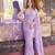 purple pure georgette embellished sequinned party wear saree