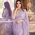 purple pure georgette embellished sequinned party wear saree